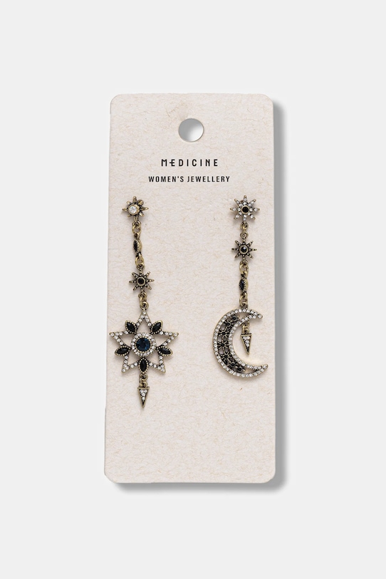 Kolczyki damskie z ozdobnymi zawieszkami złoty RW25-AUD703