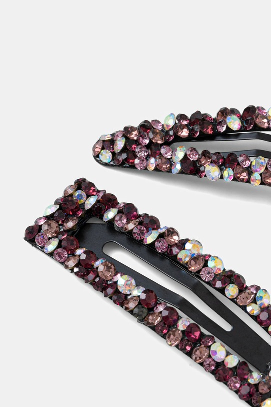 Akcesoria Spinki do włosów damskie z ozdobnymi kryształkami (2-pack) RW25-AWDB03 różowy