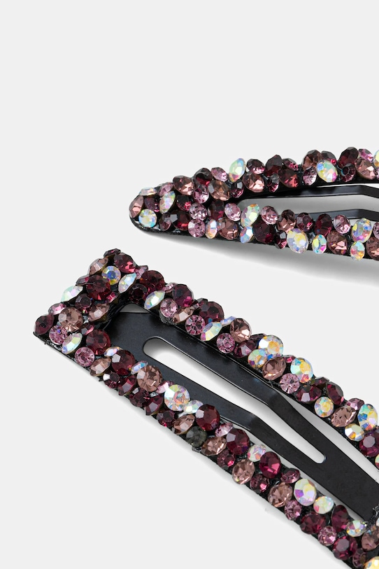 Akcesoria Spinki do włosów damskie z ozdobnymi kryształkami (2-pack) RW25-AWDB03 różowy