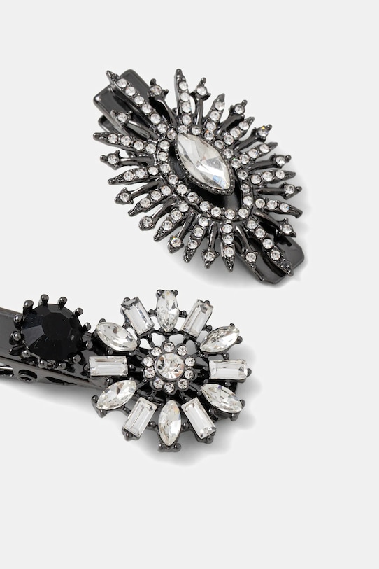 Spinki do włosów damskie z kryształkami (2-pack) RW25-AWDB06 srebrny RW25