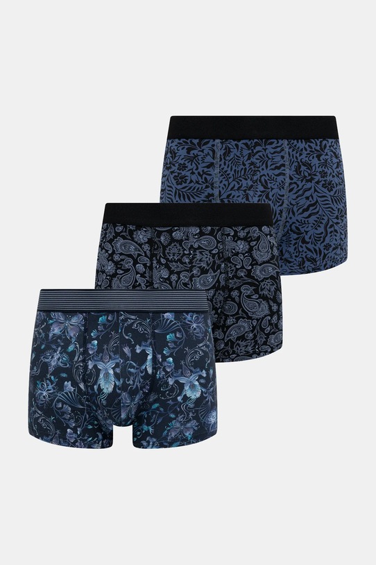 Bokserki bawełniane męskie wzorzyste (3-pack) dzianina multicolor RW25-BBM700