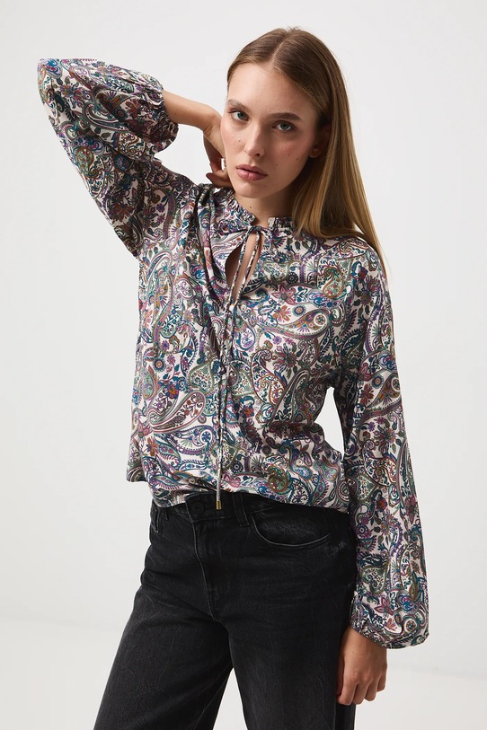 Bluzka damska z wiskozy wzorzysta RW25-BDD050 multicolor RW25