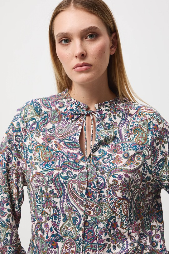 Bluzka damska z wiskozy wzorzysta multicolor RW25-BDD050
