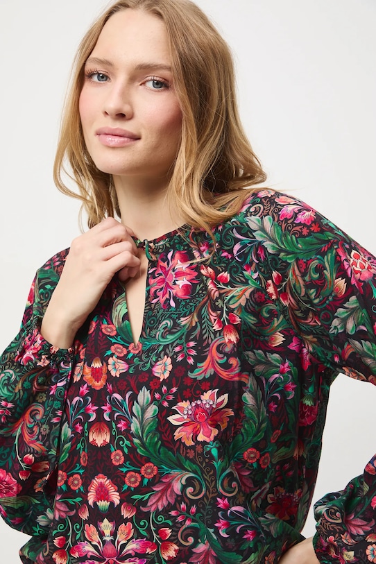 Bluzka damska wzorzysta z wiskozą RW25-BDD071 multicolor