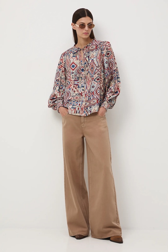 Bluzka damska wzorzysta z wiskozą RW25-BDD401 multicolor RW25