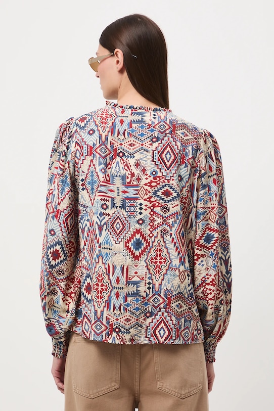 Odzież Bluzka damska wzorzysta z wiskozą RW25-BDD401 multicolor
