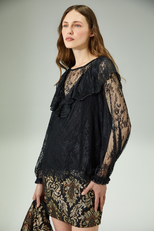 Blúzka Kráľovská kolekcia RW25-BDD801 čierna RW25