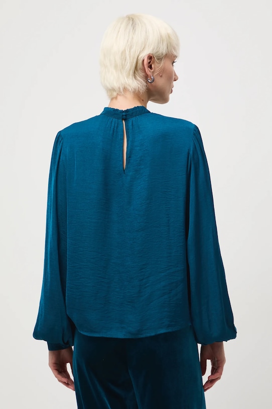 Oblečenie Blúzka s ozdobou v tvare kvetu RW25-BDDA00 tyrkysová