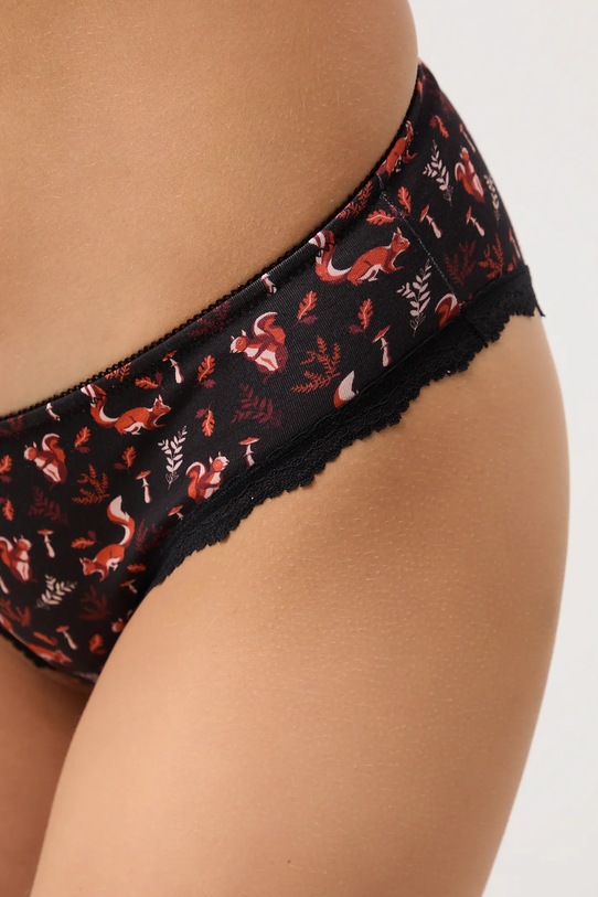 Figi bawełniane damskie briefs z elastanem wzorzyste (2-pack) RW25-BID504