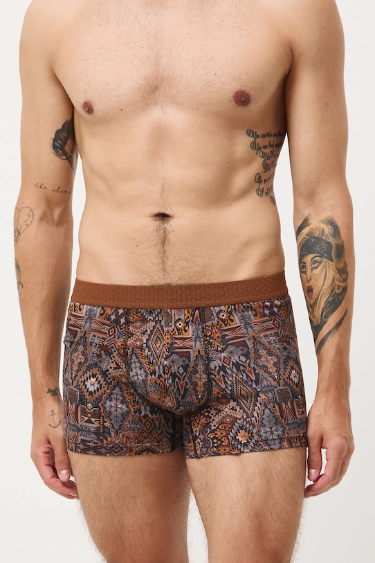 Bokserki bawełniane męskie z elastanem wzorzyste (2-pack) RW25-BIM305