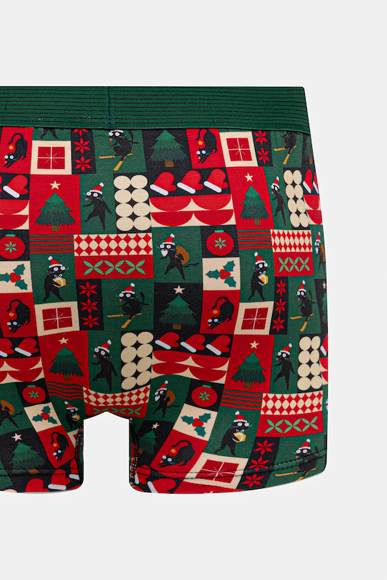 Bokserki bawełniane męskie z elastanem świąteczne (2-pack) RW25-BIMA06 multicolor