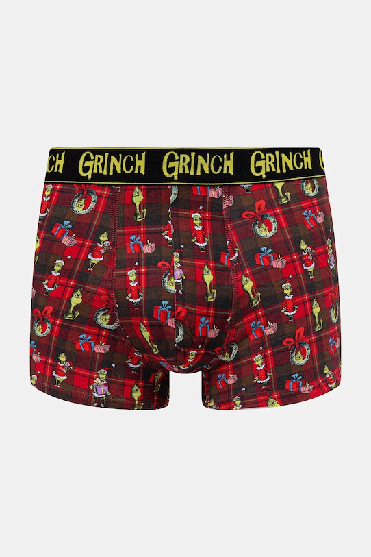 Bokserki bawełniane męskie z elastanem świąteczne Grinch (2-pack) RW25-BIMA50 multicolor RW25