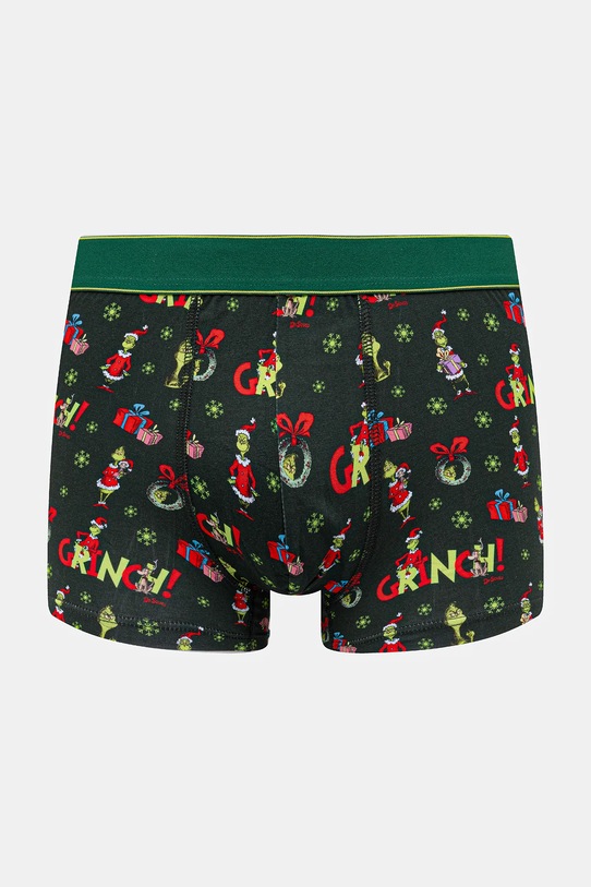 Odzież Bokserki bawełniane męskie z elastanem świąteczne Grinch (2-pack) RW25-BIMA50 multicolor