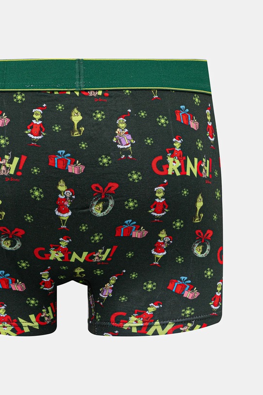Bokserki bawełniane męskie z elastanem świąteczne Grinch (2-pack) RW25-BIMA50 multicolor