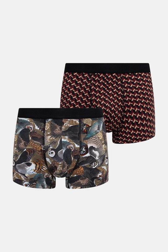 Bokserki bawełniane męskie z elastanem wzorzyste (2-pack) dzianina multicolor RW25-BIMB05