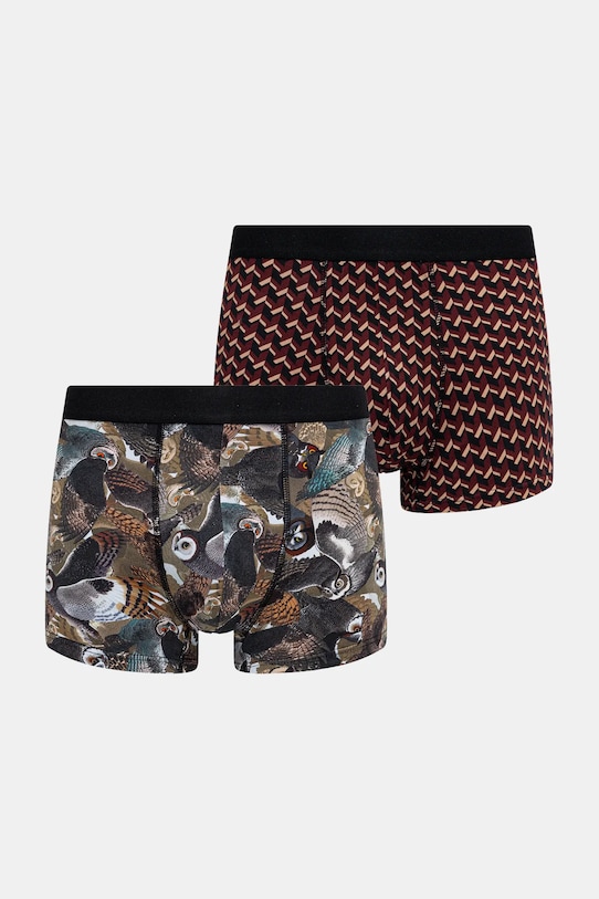 Bokserki bawełniane męskie z elastanem wzorzyste (2-pack) dzianina multicolor RW25-BIMB05