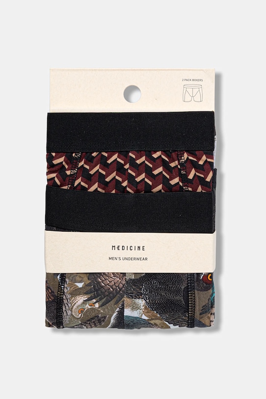 Bokserki bawełniane męskie z elastanem wzorzyste (2-pack) RW25-BIMB05