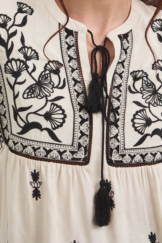 Medicine bluzka z falbanką damska z wiskozy RW25-BKD102