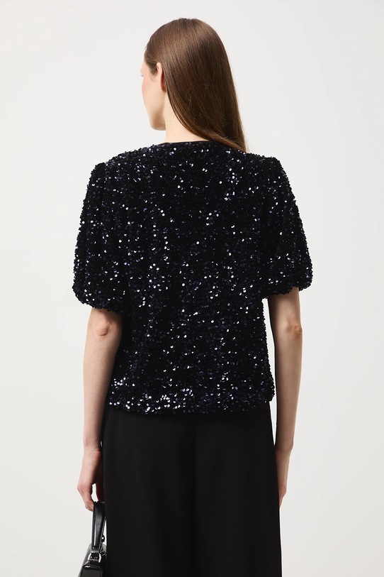 Odzież Bluzka damska z cekinami RW25-BKDB01 granatowy