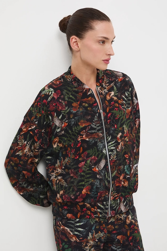 Mikina vzorovaná bez kapucne čierna RW25-BLD080