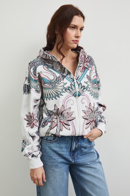 Odzież Bluza bawełniana damska wzorzysta RW25-BLD101 beżowy