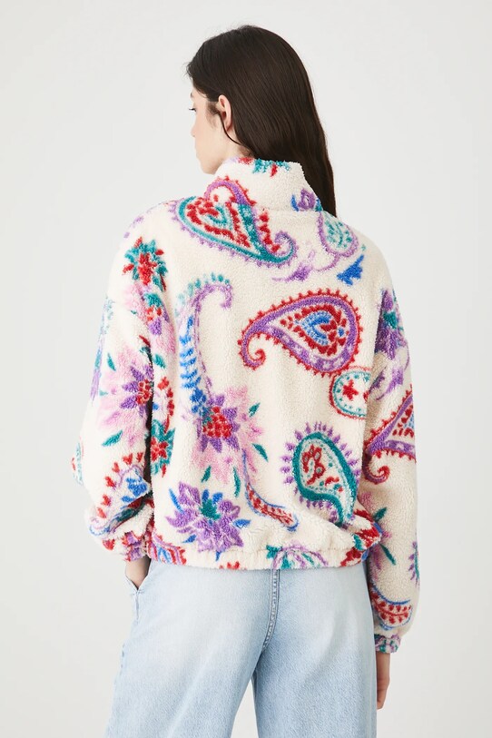 Odzież Bluza polarowa damska oversize wzorzysta RW25.BLD103 beżowy