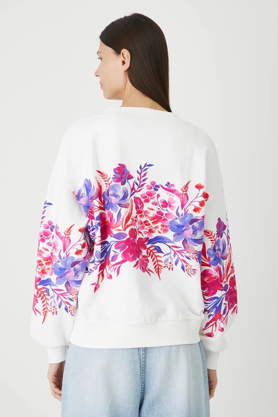 Odzież Bluza bawełniana damska oversize z nadrukiem RW25-BLD200 biały