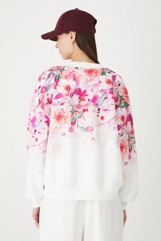 Odzież Bluza bawełniana damska oversize z nadrukiem RW25-BLD200 biały