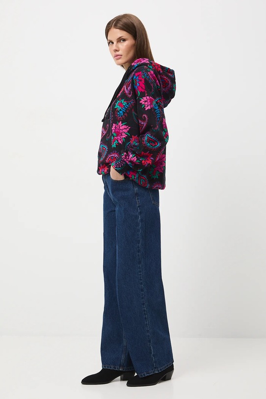 Bluza bawełniana damska wzorzysta RW25-BLD603 czarny RW25