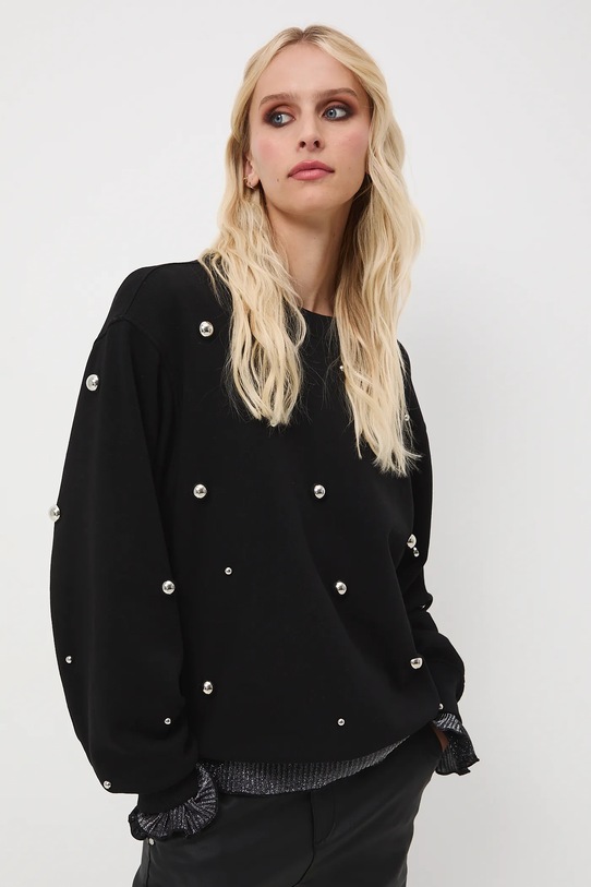Medicine bluza bawełniana aplikacja czarny RW25-BLD701