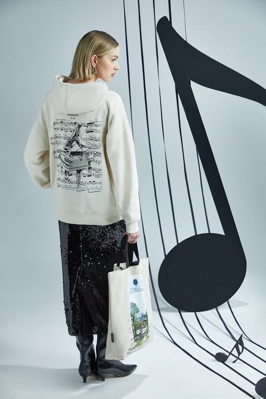 Mikina dámská z kolekce Národní institut Fryderyka Chopina x Medicine další béžová RW25-BLD753