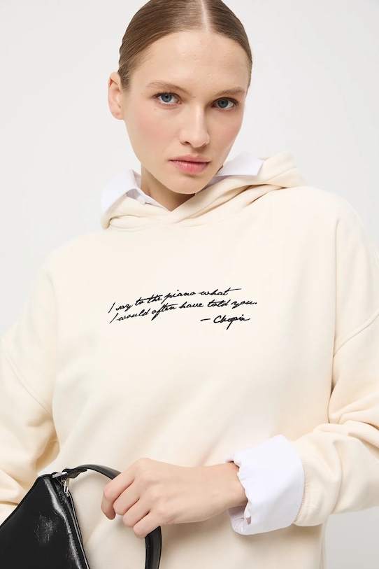 Mikina dámská z kolekce Národní institut Fryderyka Chopina x Medicine béžová RW25-BLD753