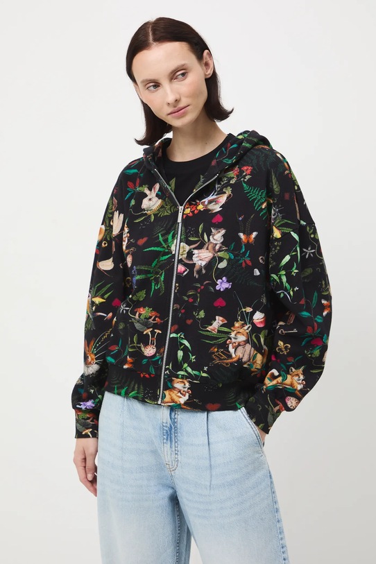 Medicine bluza bawełniana z kapturem czarny RW25-BLD901
