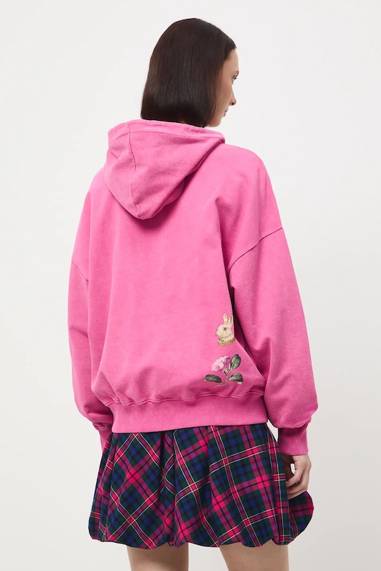 Odzież Bluza damska z kapturem z nadrukiem RW25-BLD904 różowy