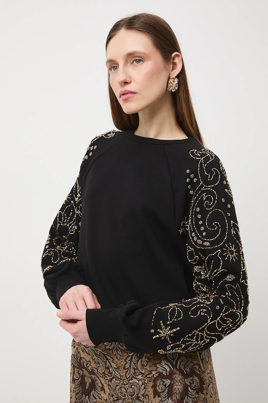 Medicine bluza aplikacja czarny RW25-BLDA02