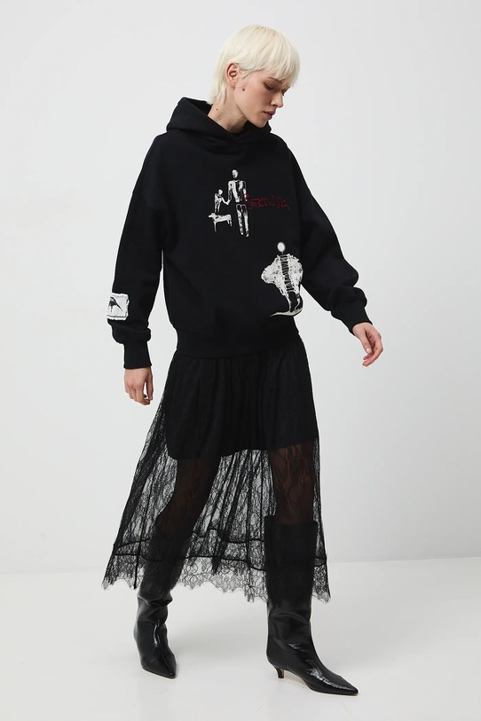 Bluza damska z kolekcji Zdzisław Beksiński x Medicine RW25-BLDA50 czarny RW25