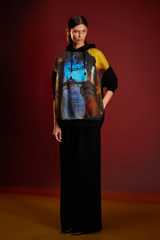 Bluza damska z kolekcji Zdzisław Beksiński x Medicine bawełna czarny RW25-BLDA51