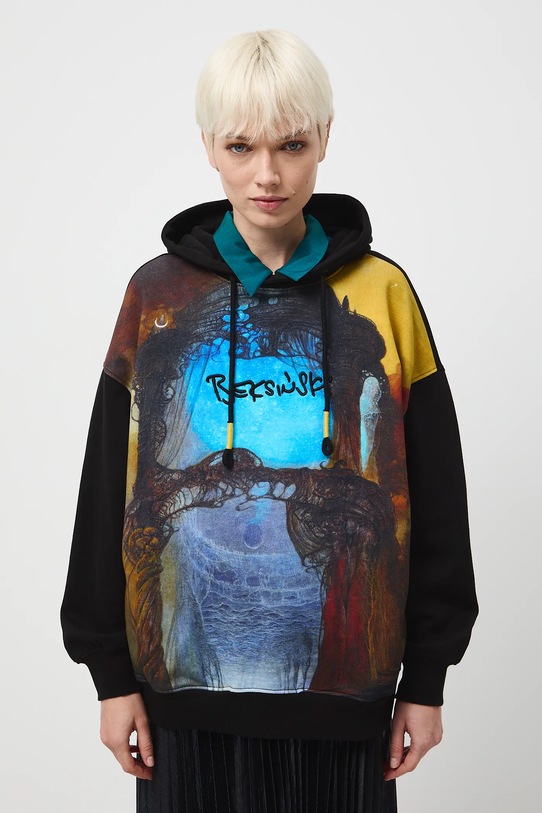 Bluza damska z kolekcji Zdzisław Beksiński x Medicine RW25-BLDA51 czarny RW25