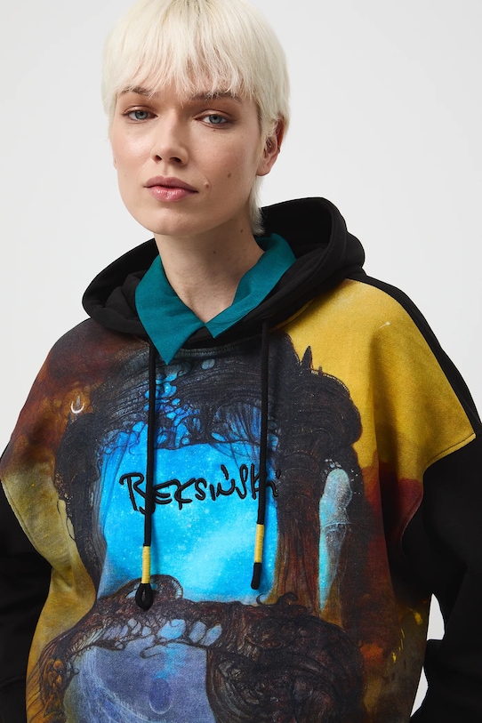 Bluza damska z kolekcji Zdzisław Beksiński x Medicine RW25-BLDA51 czarny