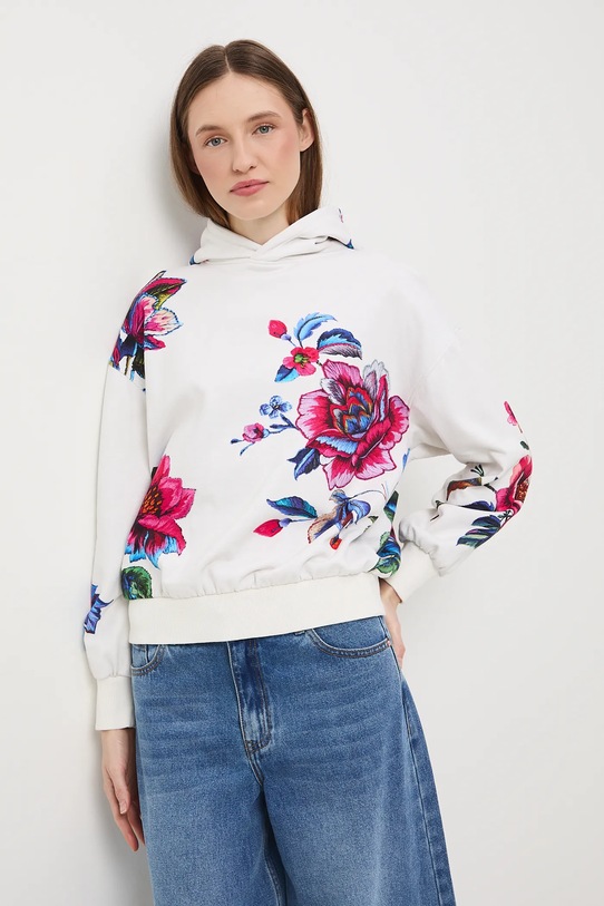 Medicine bluza bawełniana z kapturem beżowy RW25-BLDB04