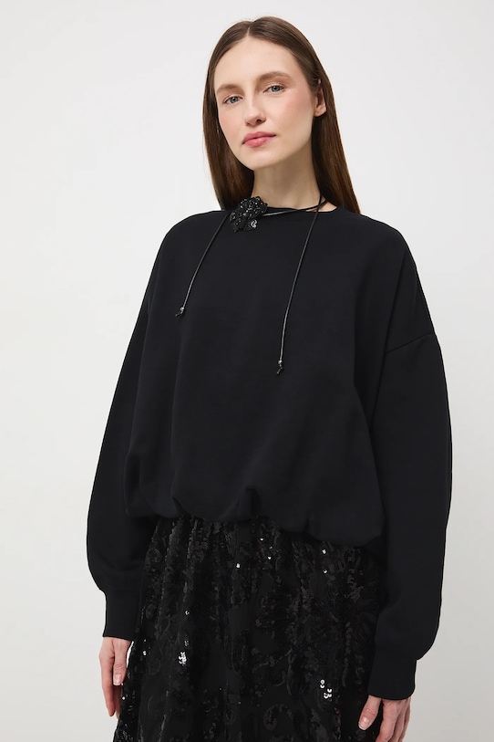 Bluza damska gładka pozostałe czarny RW25-BLDB05