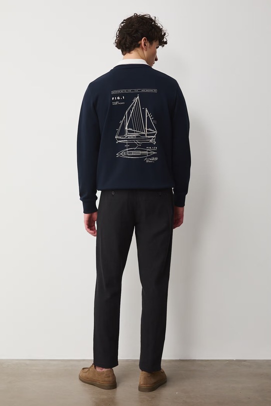 Βαμβακερή μπλούζα Medicine RW25-BLM100 σκούρο μπλε RS26