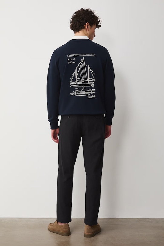 Βαμβακερή μπλούζα Medicine RW25-BLM100 σκούρο μπλε RS26