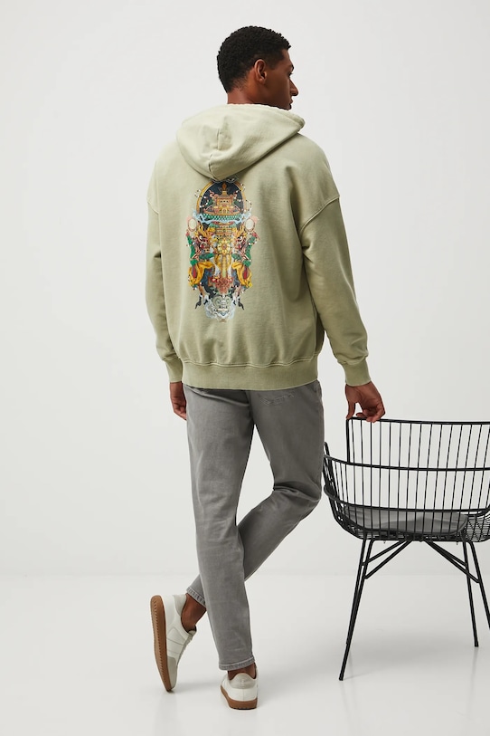 Bluza bawełniana męska z kolekcji Lands of Legends – Shangri-La RW25-BLM204 zielony RW25