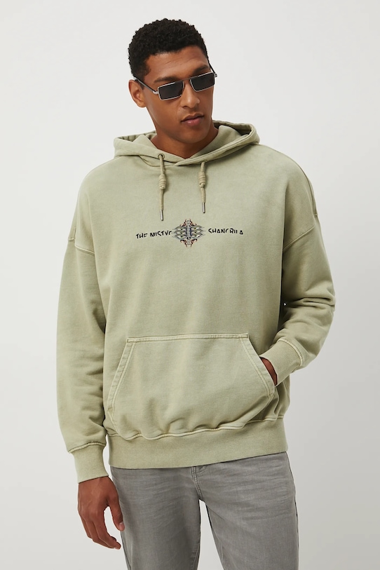 Odzież Bluza bawełniana męska z kolekcji Lands of Legends – Shangri-La RW25-BLM204 zielony