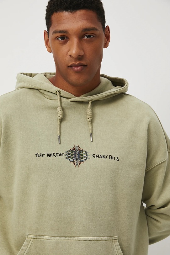 Bluza bawełniana męska z kolekcji Lands of Legends – Shangri-La RW25-BLM204 zielony