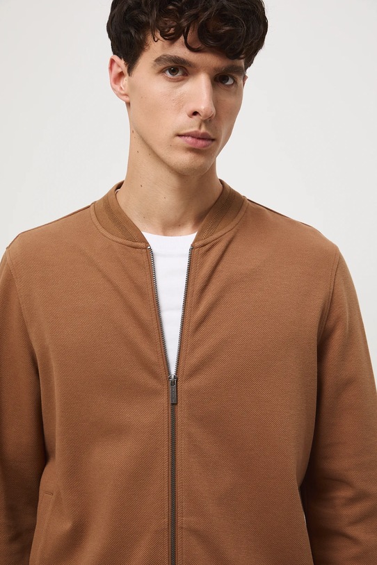 Bluza męska z fakturą brązowy RW25-BLM310