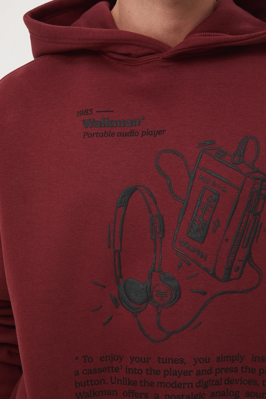 Bluza męska z nadrukiem RW25-BLM600 pomarańczowy