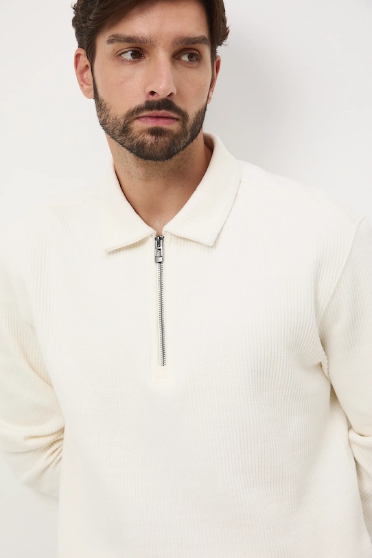 Bluza męska z fakturą beżowy RW25-BLM605