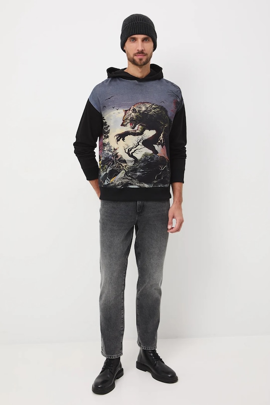 Bluza bawełniana męska wzorzysta RW25-BLM706 czarny RW25